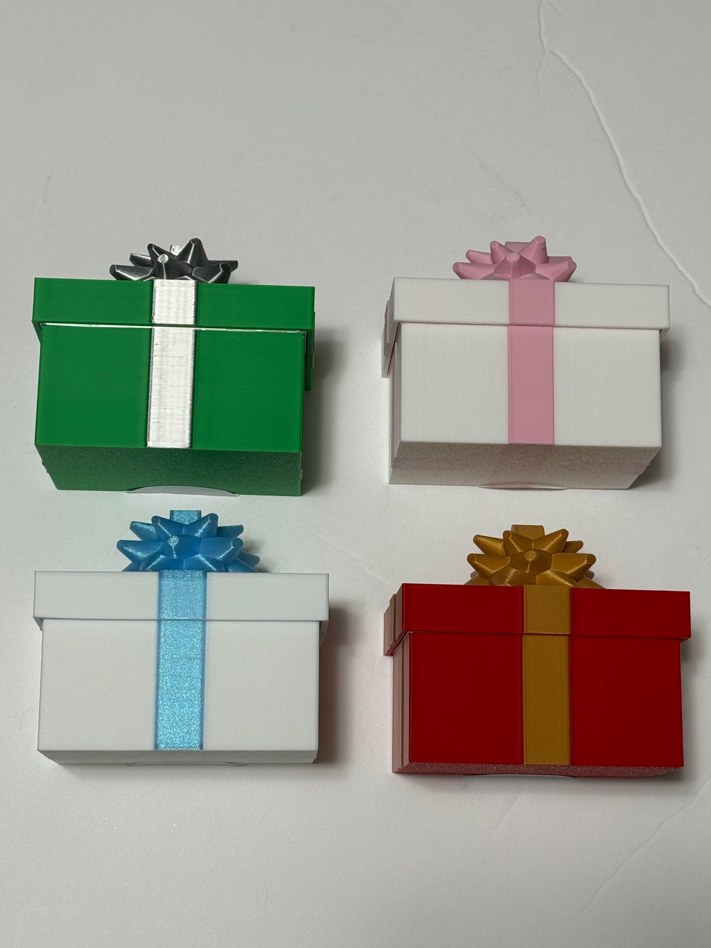 Gift Box • Red, Green, Pink • 3D Printed